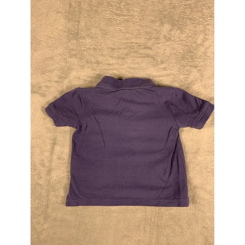 Polo Ralph Lauren Toddler Boys Short Sleeve Shirt Purple 18M 100% Cotton